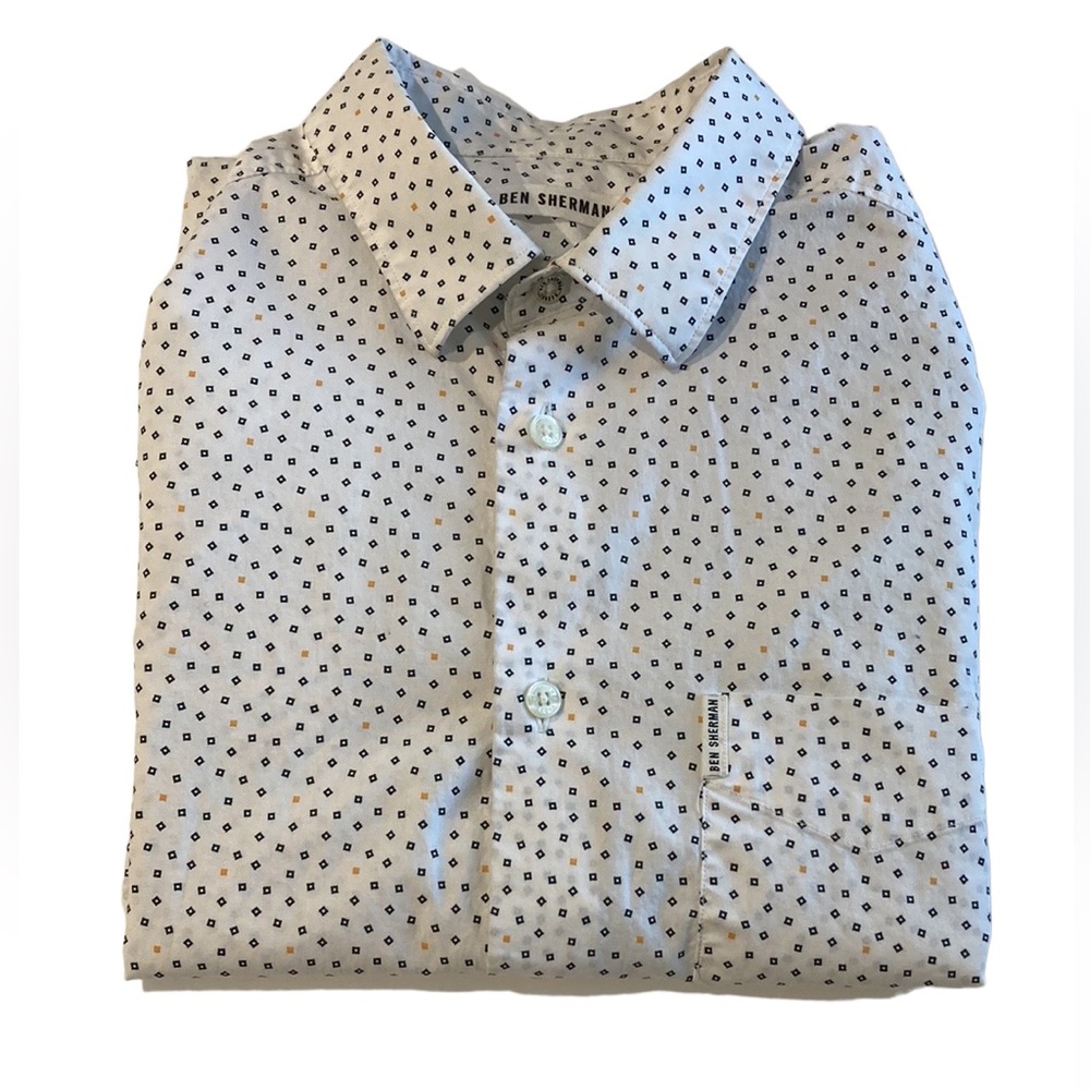 Ben Sherman Shirt Long Sleeves White Printed Small Men’s